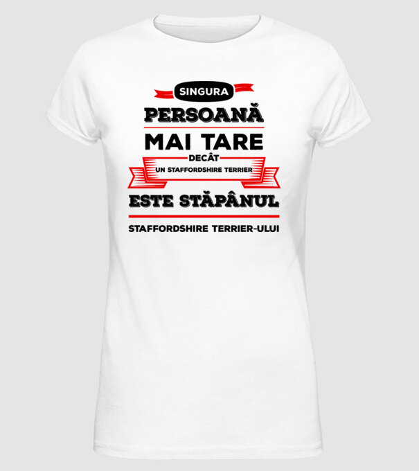 singura persoană mai tare decât un Pinscher la este stăpânul Pinscherului model alb pe tricou