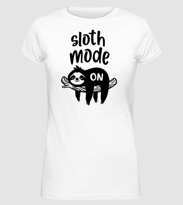 Sloth mode on model alb pe tricou
