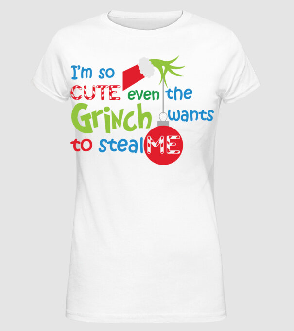 So cute Grinch model alb pe tricou