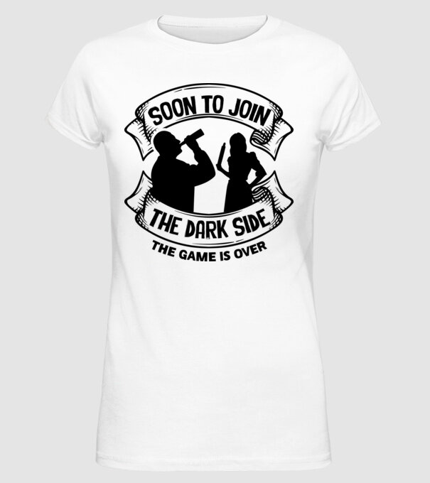 Soon join the dark side model alb pe tricou