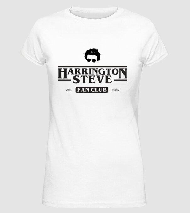 steve harrington fan club model alb pe tricou