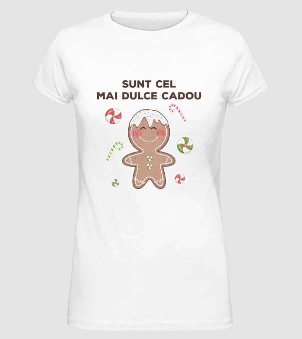 Sunt cel mai dulce cadou model alb pe tricou