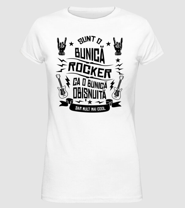 Sunt o bunică rocker, ca o bunică obișnuită, dar mult mai cool model alb pe tricou