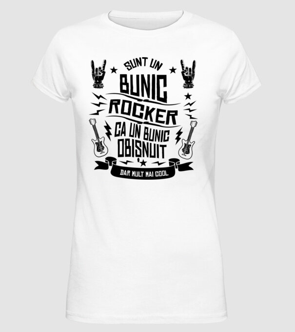 Sunt un bunic rocker, ca un bunic obișnuit, dar mult mai cool model alb pe tricou