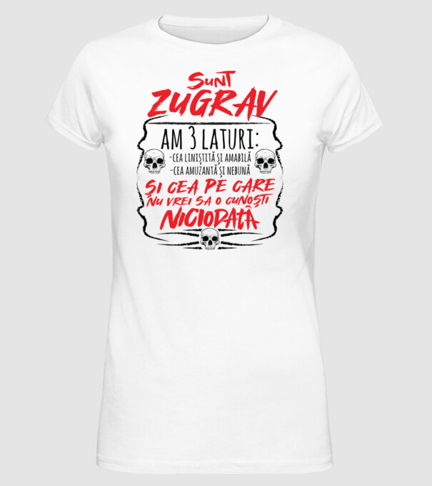 sunt zugrav am 3 laturi model alb pe tricou
