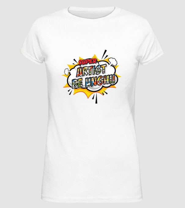 Super Artist de unghii model alb pe tricou