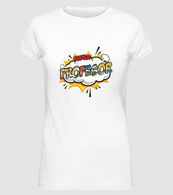 Super Profesor model alb pe tricou