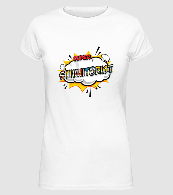 Super Stivuitorist model alb pe tricou
