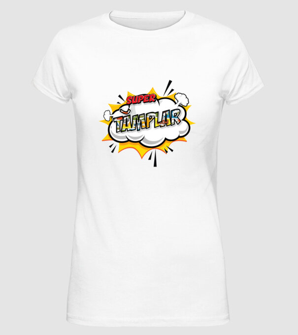 Super Tâmplar model alb pe tricou