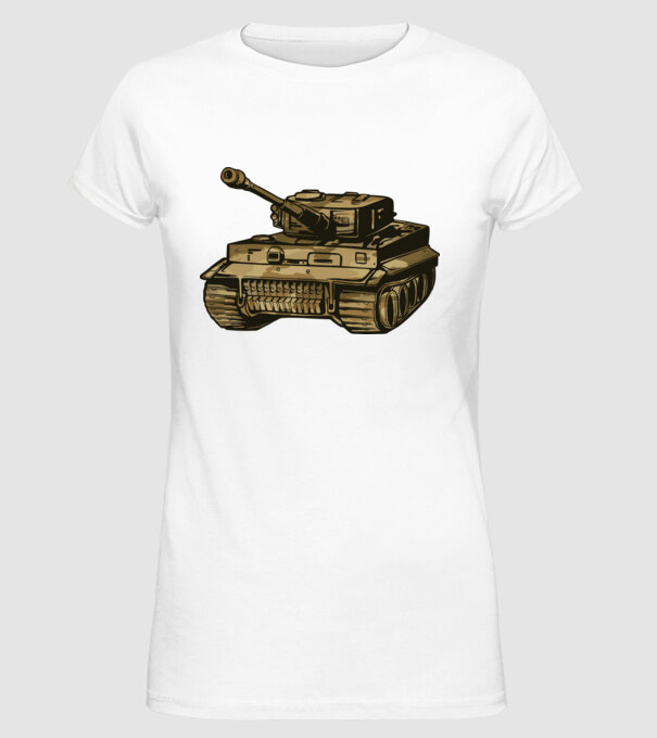 Tancuri model alb pe tricou