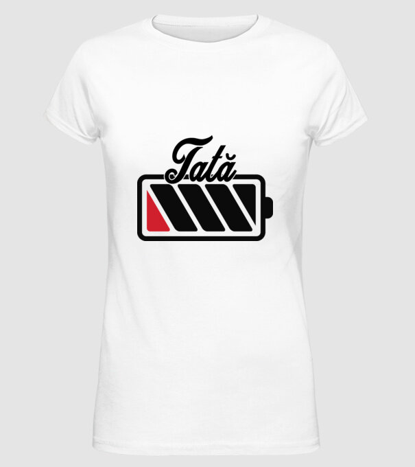 Tată la încărcat model alb pe tricou
