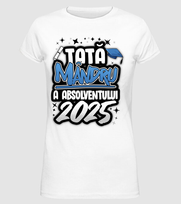 Tată MÂNDRU a absolventului model alb pe tricou
