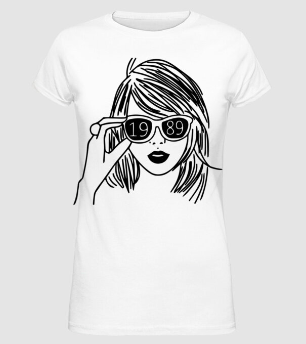 Taylor Swift 1989 model alb pe tricou