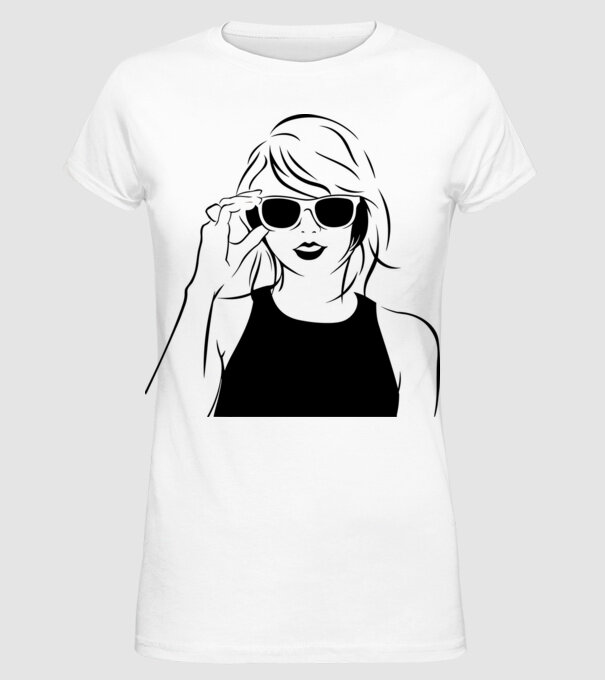 Taylor Swift model alb pe tricou