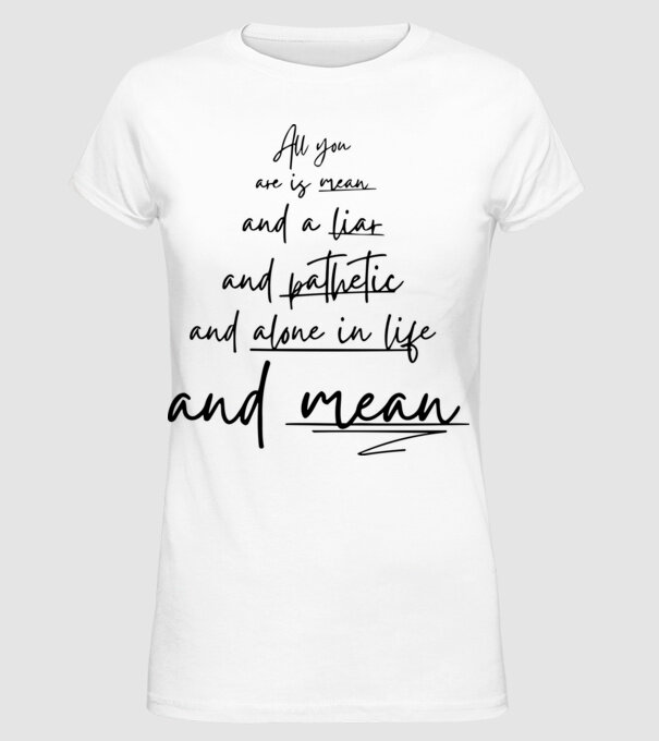 Taylor Swift all you model alb pe tricou