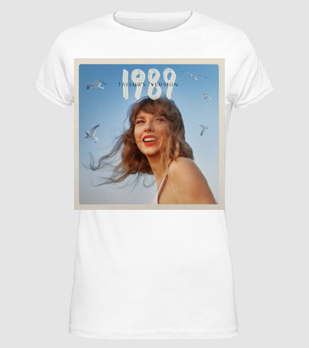 Taylor Swift cover model alb pe tricou