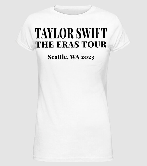 Taylor Swift Eras tour text2 model alb pe tricou