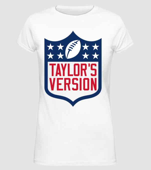 Taylor Swift football logo model alb pe tricou