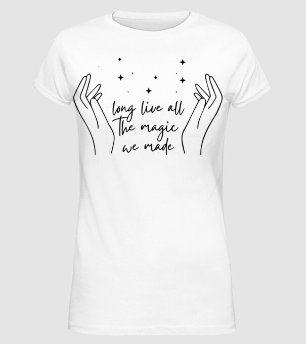 Taylor Swift long live all the magic we made model alb pe tricou