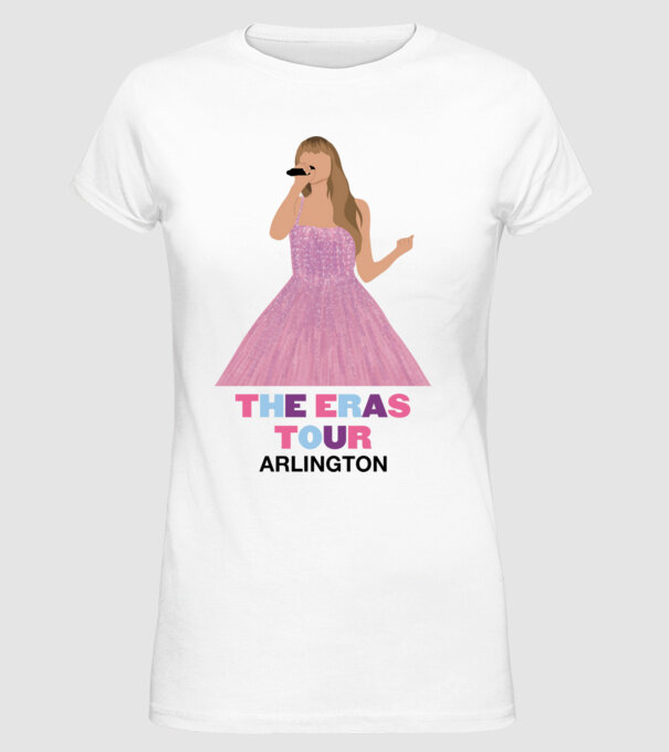 Taylor Swift The Eras Tour Arlington model alb pe tricou