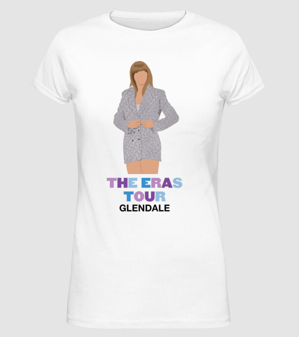 Taylor Swift The Eras Tour Glendale 2 model alb pe tricou