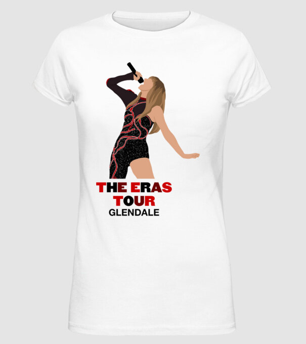 Taylor Swift The Eras Tour Glendale model alb pe tricou
