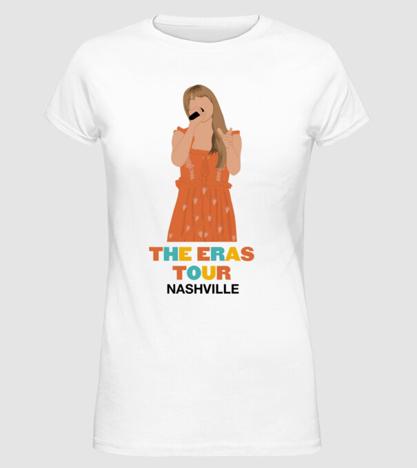 Taylor Swift The Eras Tour Nashville 3 model alb pe tricou