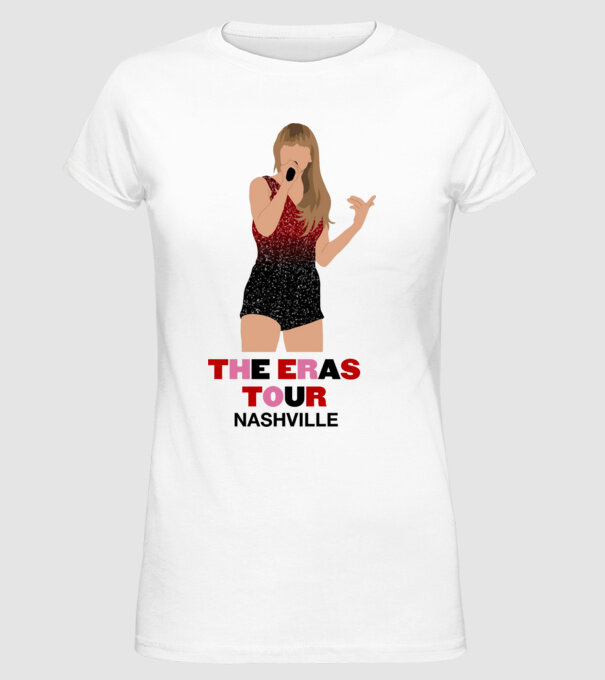 Taylor Swift The Eras Tour Nashville model alb pe tricou