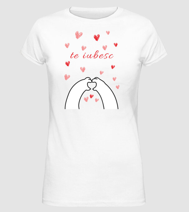 te iubesc model alb pe tricou