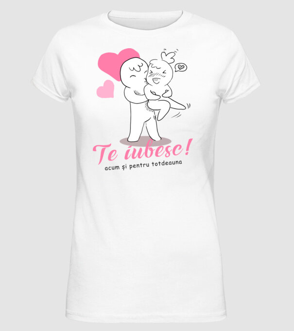 te iubesc model alb pe tricou