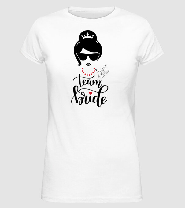 Team Cool Bride model alb pe tricou