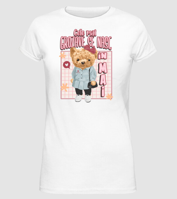 Teddy cele cool girl MAI model alb pe tricou