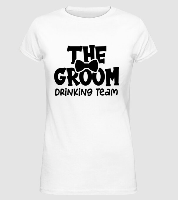 The Groom model alb pe tricou