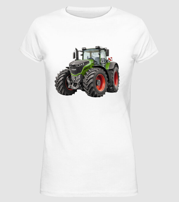 TRACTOR model alb pe tricou