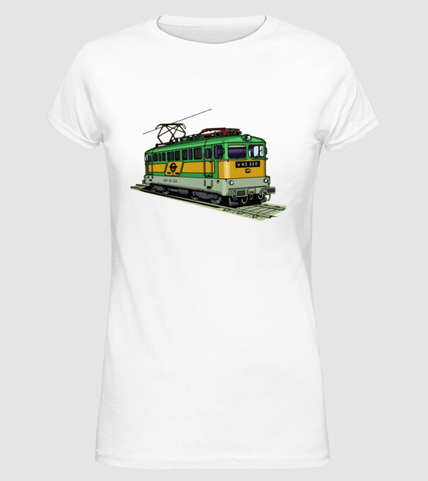 Trenuri model alb pe tricou