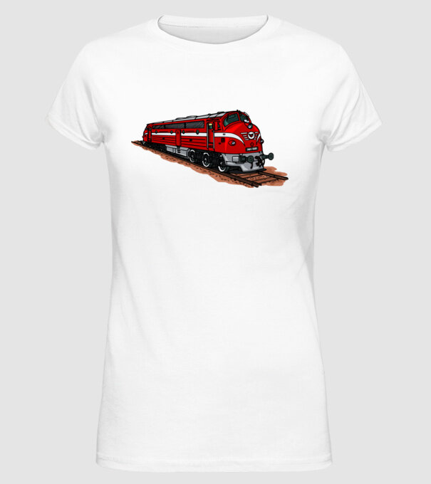 Trenuri model alb pe tricou
