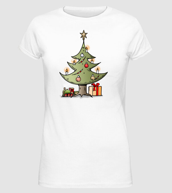 Trenuri model alb pe tricou
