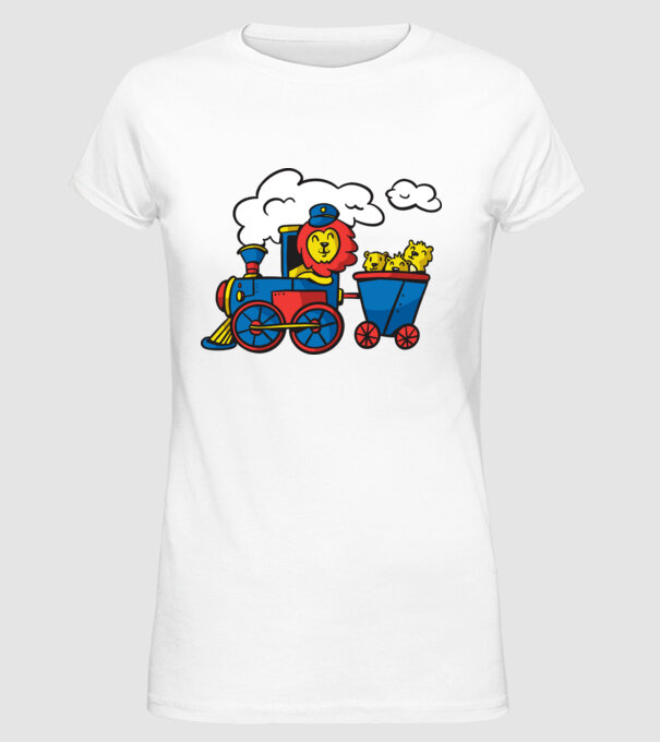 Trenuri model alb pe tricou