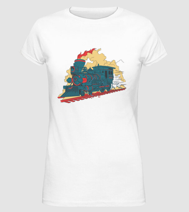 Trenuri model alb pe tricou