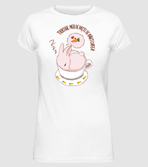 tricoul meu de Paște de băut cafea model alb pe tricou