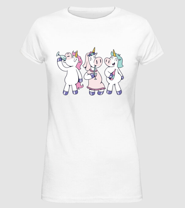 unicorn Bachelorette model alb pe tricou