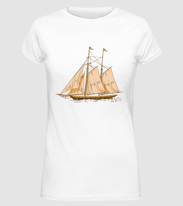 Vapoare model alb pe tricou