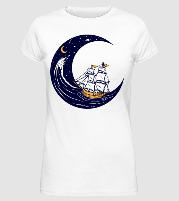 Vapoare model alb pe tricou