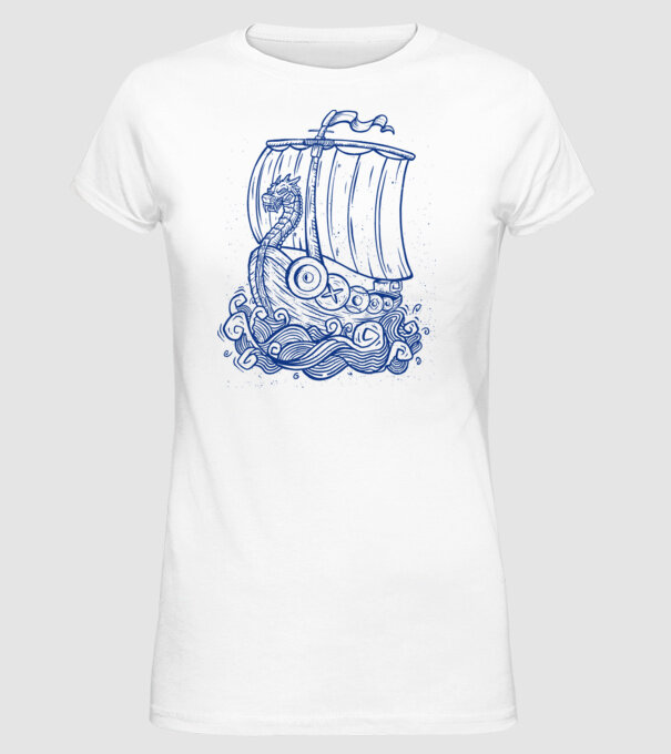 Vapoare model alb pe tricou
