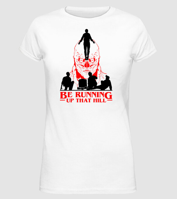 vecna running up that hill model alb pe tricou