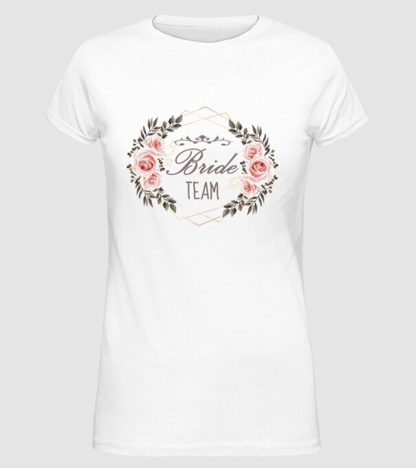 Vintage Bride team model alb pe tricou