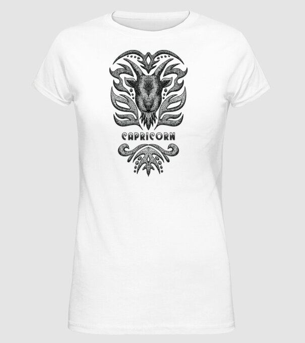 Vintage zodiac capricorn model alb pe tricou