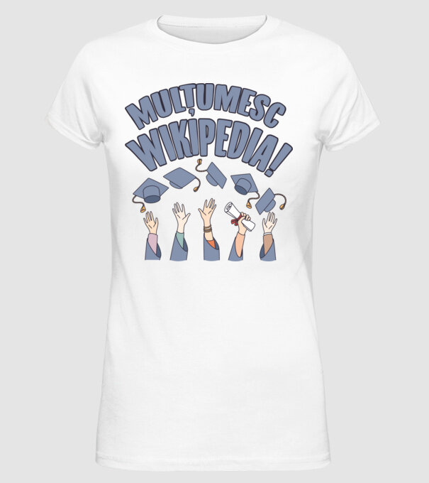 Wikipedia model alb pe tricou