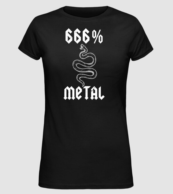 666 Metal model negru pe tricou