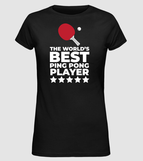 Cel mai bun jucător ping-pong engleză model negru pe tricou